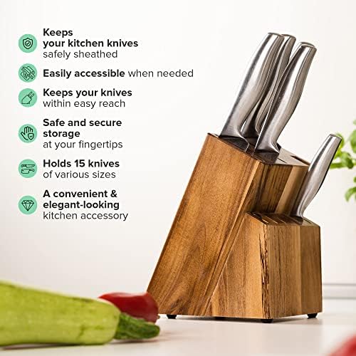 Coninx Acacia Wood Kitchen Knife Block - Image 3