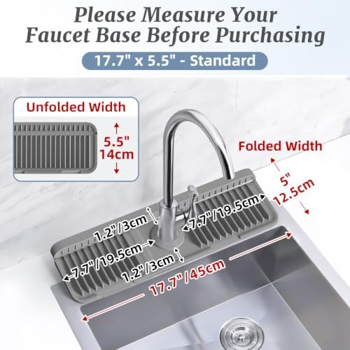 PoYang 17.7 Inch Faucet Mat for Kitchen Sink Splash Guard - Image 3