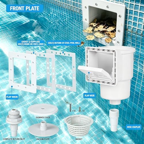 Universal Above Ground Pool Skimmer Kit, Heavy Duty Through Wall Pool Skimmers - Image 2
