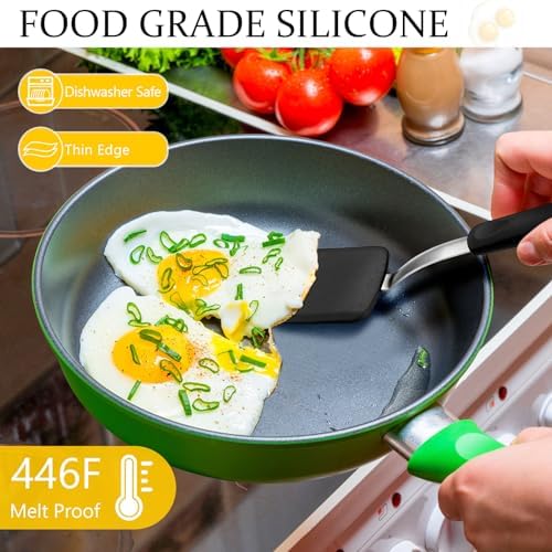2Pcs Mini Silicone Cookie Brownie Spatula, Solid Flat - Image 3