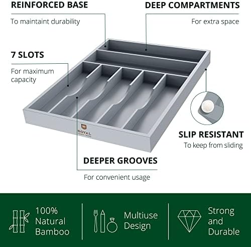 ROYAL CRAFT WOOD Luxury Bamboo Kitchen Drawer Organizer - Image 2