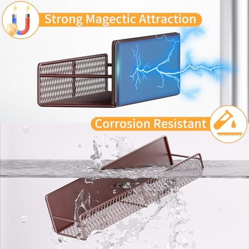 DTUQYX Magnetic Spice Rack for Refrigerator, 4 Pack 100% Metal Strong Magnet - Image 4