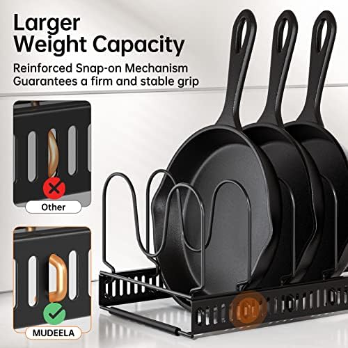 MUDEELA Expandable Pot Pan Lid Organizers inside Cabinet, 10 Divider-Black - Image 3