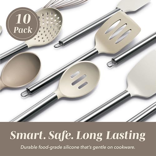 COOK WITH COLOR Silicone Cooking Utensils, Kitchen Utensil Set, Cooking Utensils - Image 3