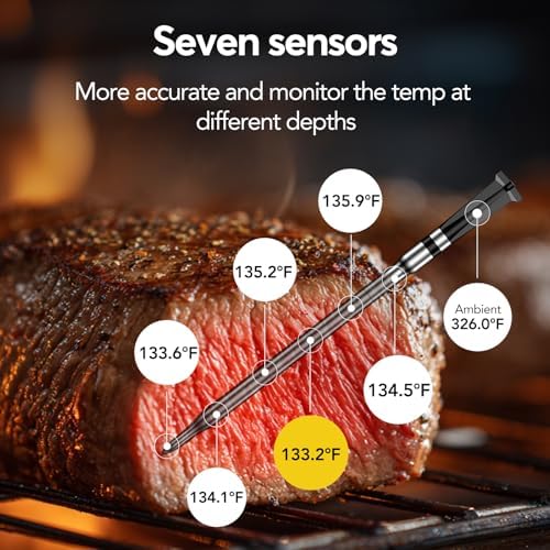 WiFi Sub-1G Wireless Meat Thermometer Unlimited Range 7 NIST Certified Sensors - Image 4