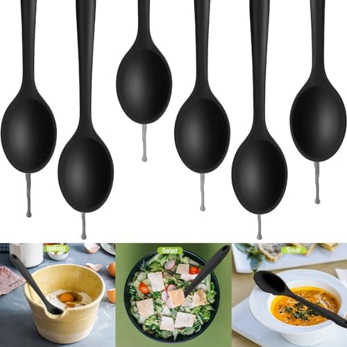 Beieverluck 6 Pack Large Silicone Cooking Spoons 10.8'' Heat Resistant Kitchen - Image 4