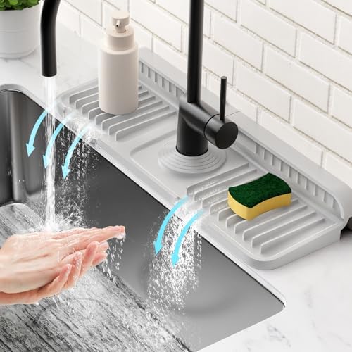 14.6 inch Faucet Mat for Kitchen Sink Splash Guard Kitchen Sink Area Water by Snoquir