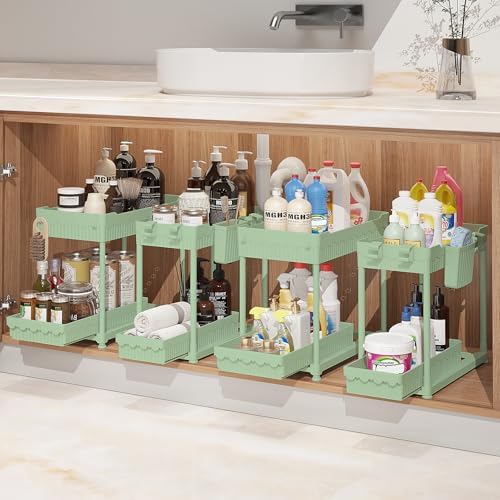 Sevenblue 4-Pack 2-Tier Under Sink Organizer by Sevenblue