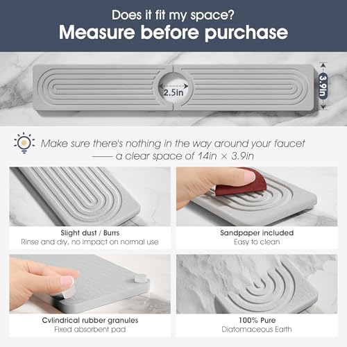 Quick Drying Stone Faucet Mat for Kitchen Sink - Image 6