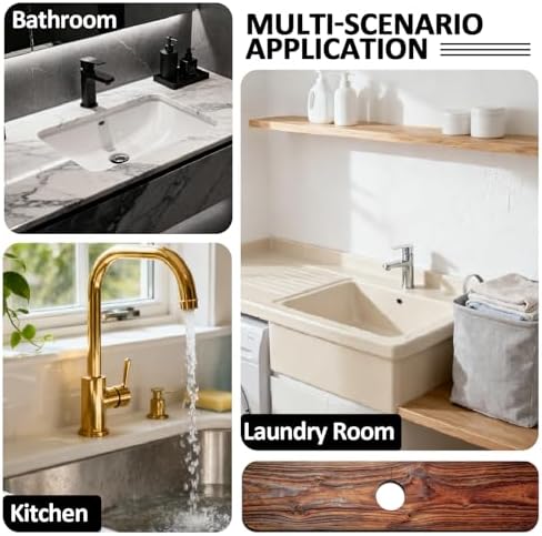 2 Pcs Kitchen Sink Splash Guard Faucet Mat Wood Grain Pattern Faucet Mat - Image 7