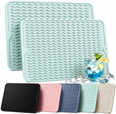 2 Pack Silicone Dish Drying Mat by AOTASO