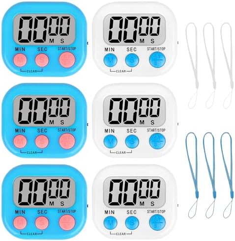 ZILLEEN Classroom Timer for Kids Teachers 6 Pack Digital Timers Blue White by ZILLEEN