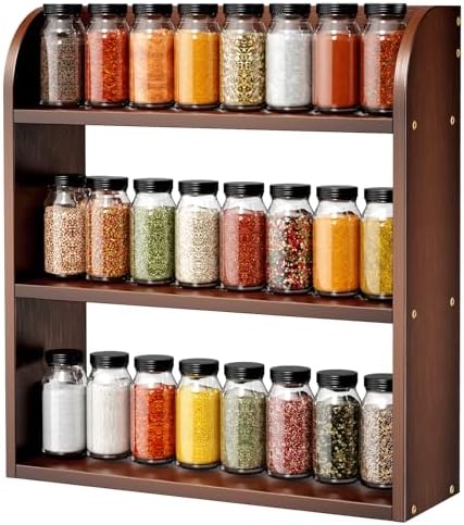 ROMGUAR CRAFT 3 Tier Bamboo Spice Rack, Countertop or Wall Mounting by ROMGUAR+CRAFT