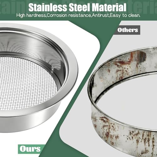 Soil Sieve Set Stainless Steel Garden Soil Sifter, Compost Mesh Sifter - Image 3
