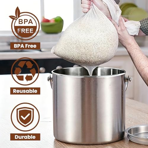 2 Pack Beer Brew Bags, Reusable 250 Micron Fine Mesh Strainer Bags - Image 4