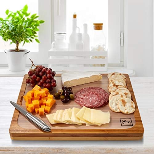 Seville Classics Bamboo Premium Wood Cutting Board Serving Tray w/ 7 - Image 7
