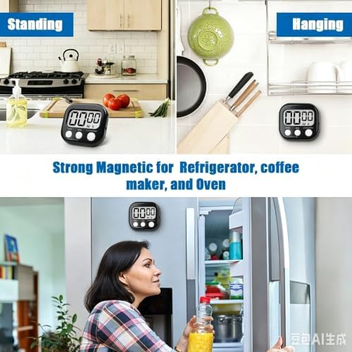 12 Pack Digital Kitchen Timer Large LCD Display Loud Alarm Strong Magnetic Stand - Image 6