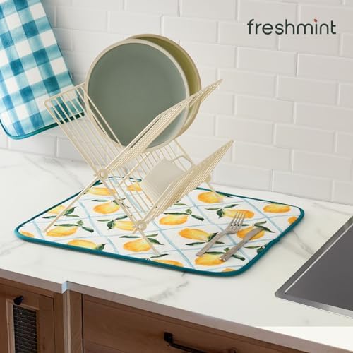 FRESHMINT Dish Drying Mats 2 Pack, Farmhouse Lemon - Image 5