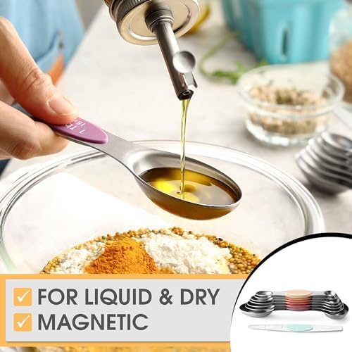 Spring Chef Stainless Steel 8 Magnetic Measuring Spoons Set, Desert Sunset - Image 4