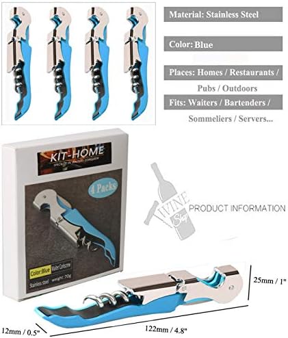 Professional Waiter Corkscrew Wine Openers Set, Heavy Duty Stainless Steel - Image 5
