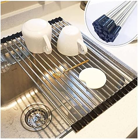 Roll up Dish Drying Rack Over The Sink Portable Stainless Still Rolling Rack - Image 6