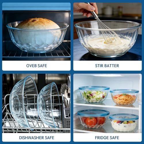 ENVTEK 5‑Piece Glass Mixing Bowls Set - Image 5