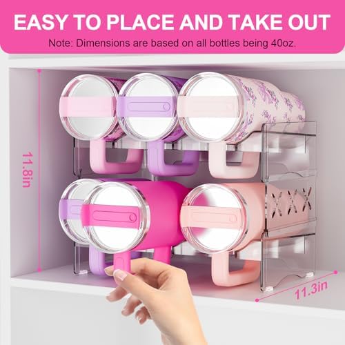 JYPS Tumbler Organizer, Acrylic Water Bottle Storage - Image 2