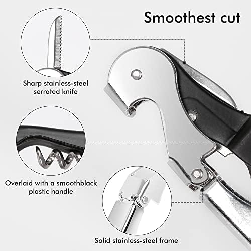 Professional Waiter Corkscrew Wine Openers Set, Heavy Duty Stainless Steel - Image 5