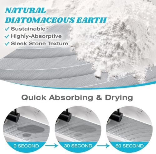 SpaceHacks Stone Faucet Mat for Kitchen Sink 15.7x4 in, Light Gray - Image 4