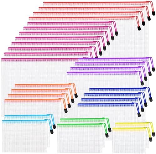 30pcs Mesh Zipper Pouch Bags, 8 Sizes Zippered Storage Bags by Unknown