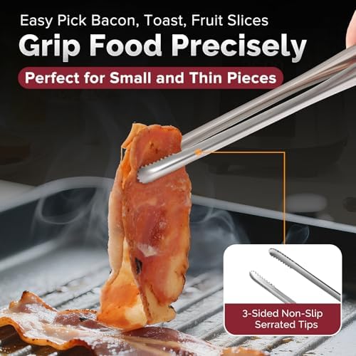 Precise Serrated Non-Slip Tips Cooking Tongs - Image 2