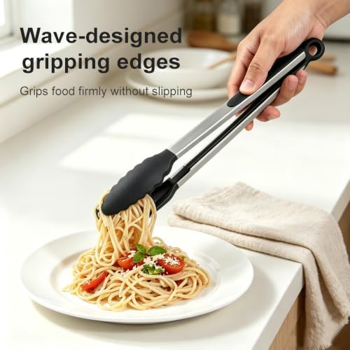 Silicone Kitchen Cooking Tong 12" Stainless Steel - Image 6