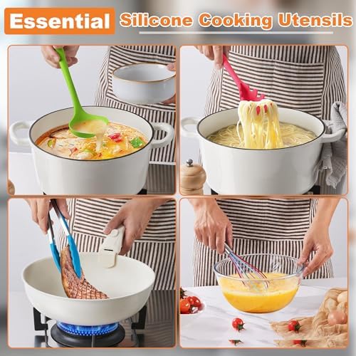 LIANYU 14 Pcs Silicone Kitchen Cooking Utensils Set - Image 4
