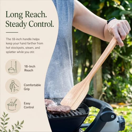 FAAY 18" Teak Wooden Spatula, Stir Paddle - Image 3