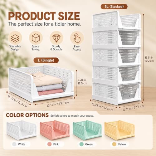 Upgraded Closet Organizers and Storage, Stackable Closet Organizer Basket - Image 2