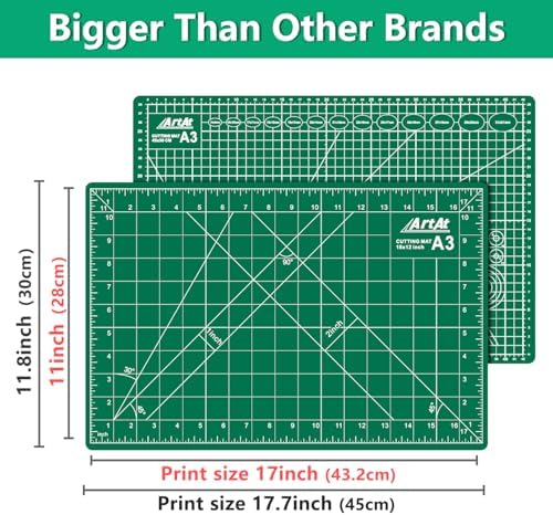 ArtAt Self Healing Cutting Mat:【10 Pack Cutting Mat 12″x 18″】 Green Double - Image 6