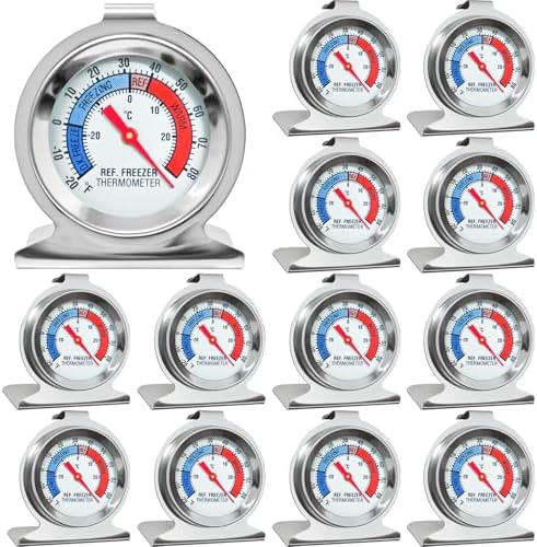 12 Pack Refrigerator Freezer Thermometer Large Dial Fridge Thermometer by Unknown