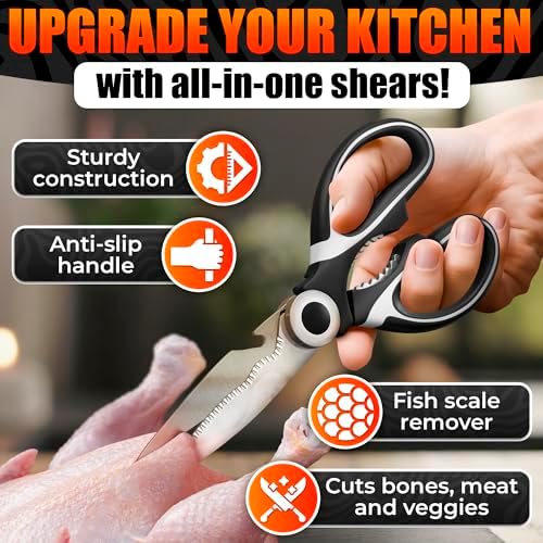 2 Pcs Kitchen Scissors All Purpose Heavy Duty - Image 4