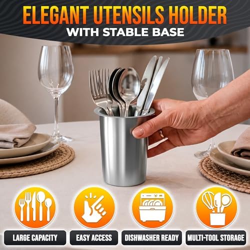 Reluen Stainless Steel Utensil Holder - Image 4