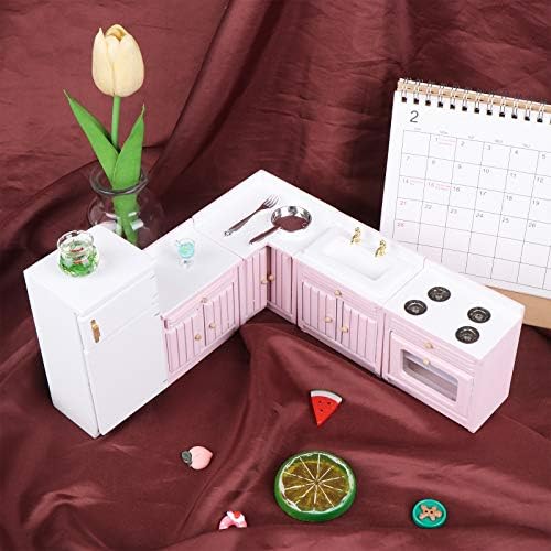 1:12 Scale Dollhouse Kitchen Furniture Set, Doll House Kitchen Accessories - Image 7