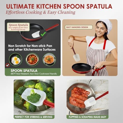 Commercial Silicone Spatula Set, High Heat Spatula + Spoonula 16 Inches - Image 5