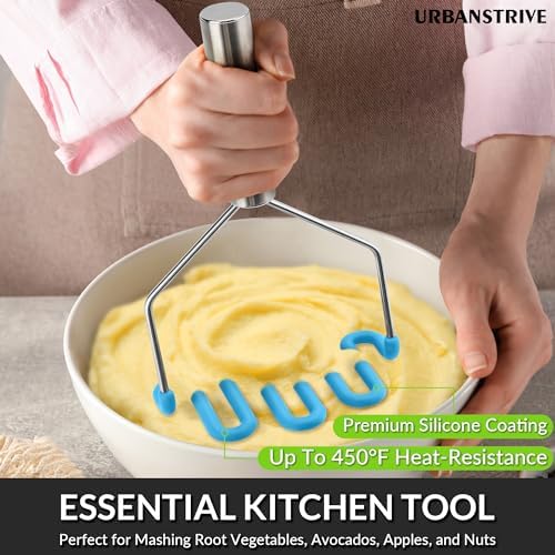 Urbanstrive Non-Scratch Silicone Potato Masher Kitchen Tool, Potatoes Masher - Image 5