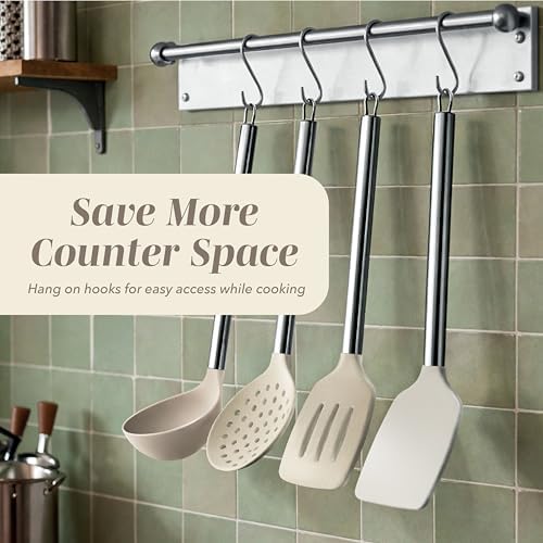 COOK WITH COLOR Silicone Cooking Utensils, Kitchen Utensil Set, Cooking Utensils - Image 4