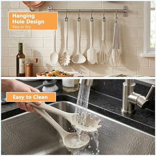 Silicone Pasta Spoon and Fork Set - Image 6