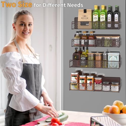 DTUQYX Magnetic Spice Rack for Refrigerator, 4 Pack 100% Metal Strong Magnet - Image 5