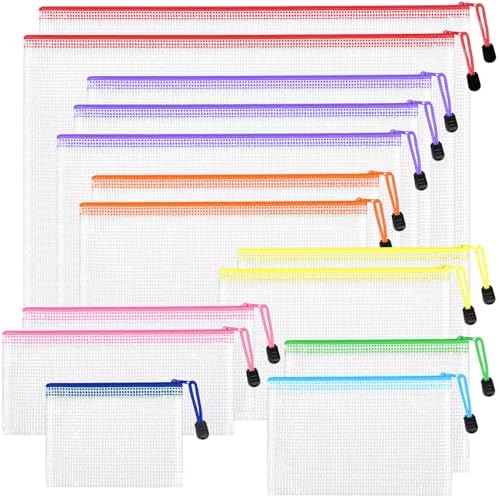 14pcs Mesh Zipper Pouch Bags, 8 Sizes Zippered Storage Bags by Unknown