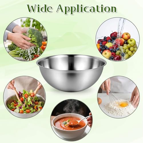 Mixing Bowl Set of 6, Thickened version Stainless Steel Mixing Bowl - Image 7