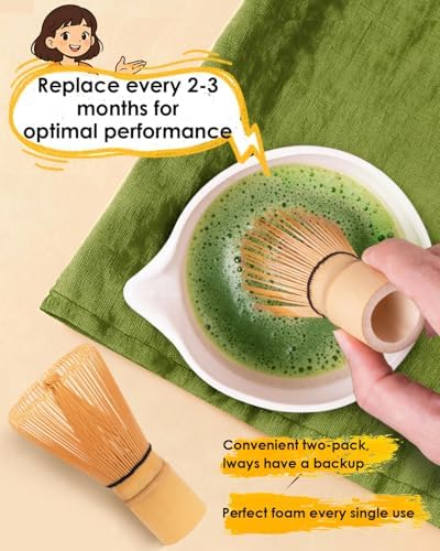 Matcha Whisk Set with 2-pack Bamboo Matcha Whisk, Tea Scoop - Image 2