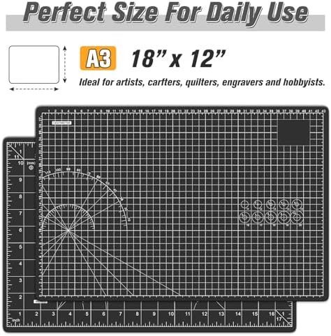 DIYSELF 12in×18in Self Healing Cutting Mat, A3 Fabric Craft Mat - Image 2