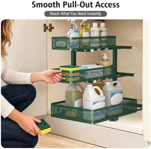 Under Sink Organizer, 3-Tier Sliding Drawers - Image 3